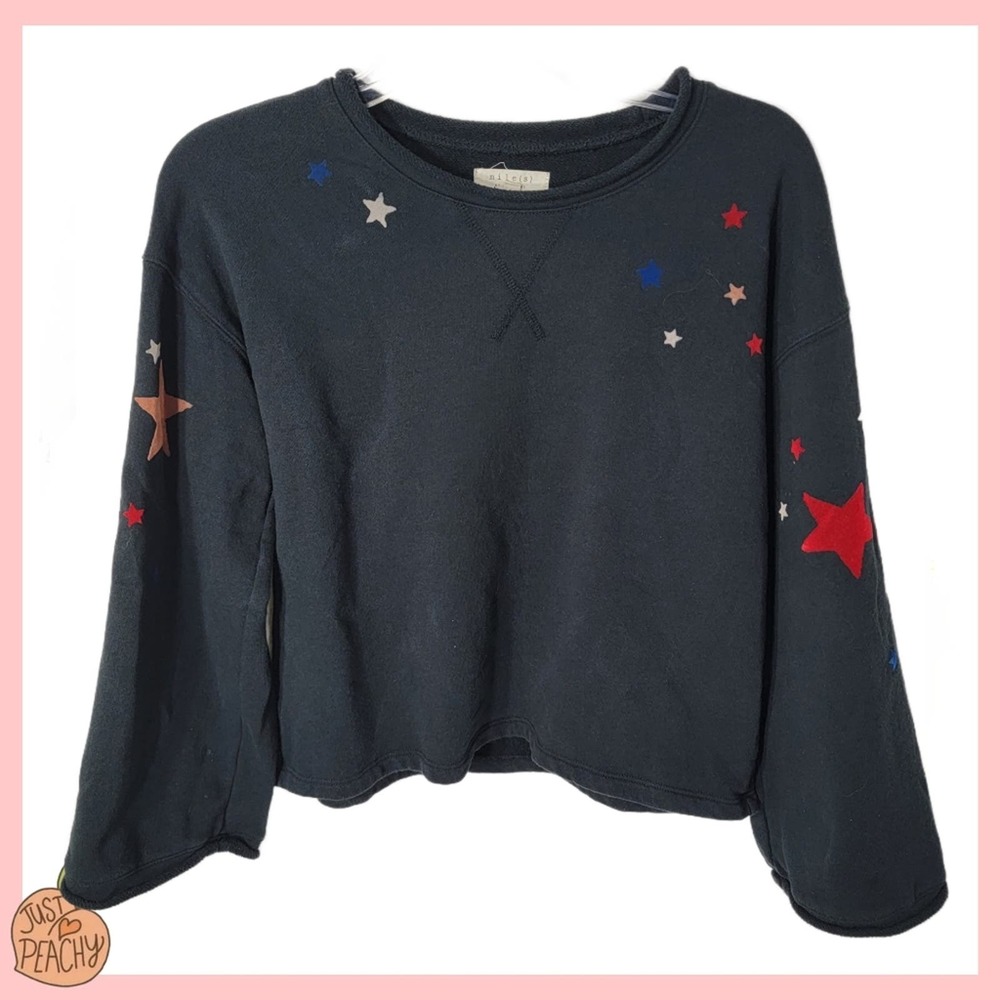 miles by madewell starry night 3/4 sleeve sweatshirt